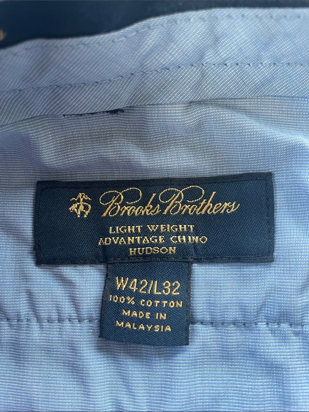 Brooks Brothers Navy Flat-Front Chino Pants 42x32 Classic Casual Preppy Coastal
